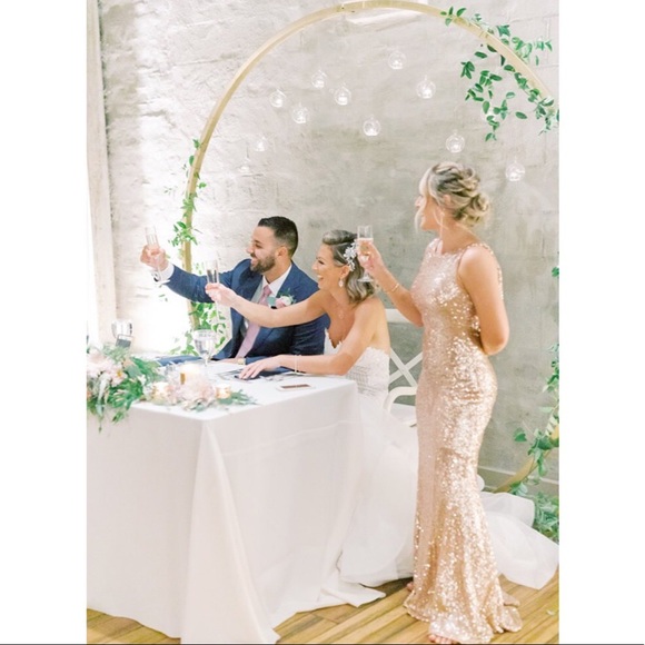 Women’s Rose Gold Sequins Gown - Picture 7 of 8